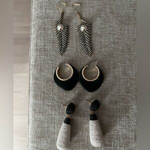 Banana Republic Black and Gold Mixed Earring Set - 3 Pair